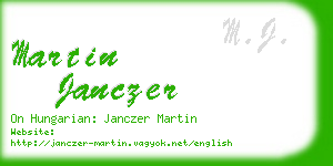 martin janczer business card